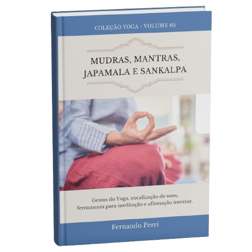 livro introdutorio sobre mudras, mantras, japamala e sankalpa, que sao tecnicas para equilibrar a mente e espirito. gestos do yoga, vocalização de sons, ferramentas para meditação e afirmação
